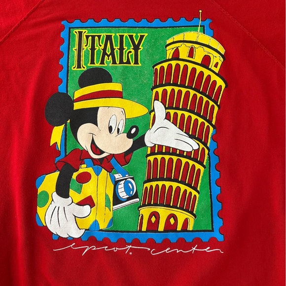 Disney Wear Vintage 80’s Mickey Italy Postage Stamp Sweatshirt 4XL MADE IN USA! - Picture 8 of 15